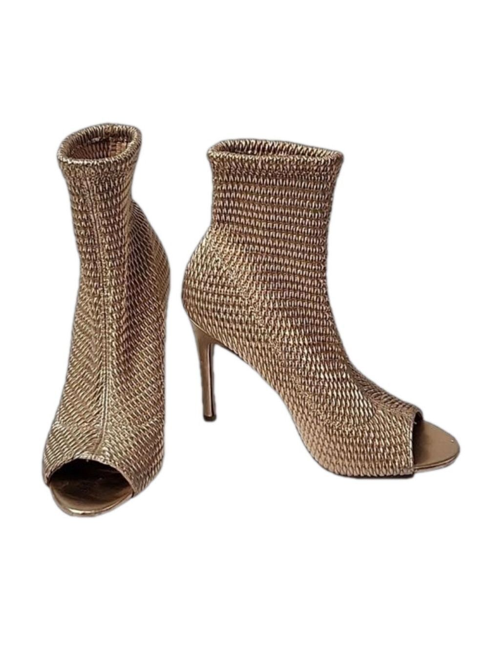 BCBGeneration ROSE GOLD PEEP TOE BOOTIE BOOT  Size 7